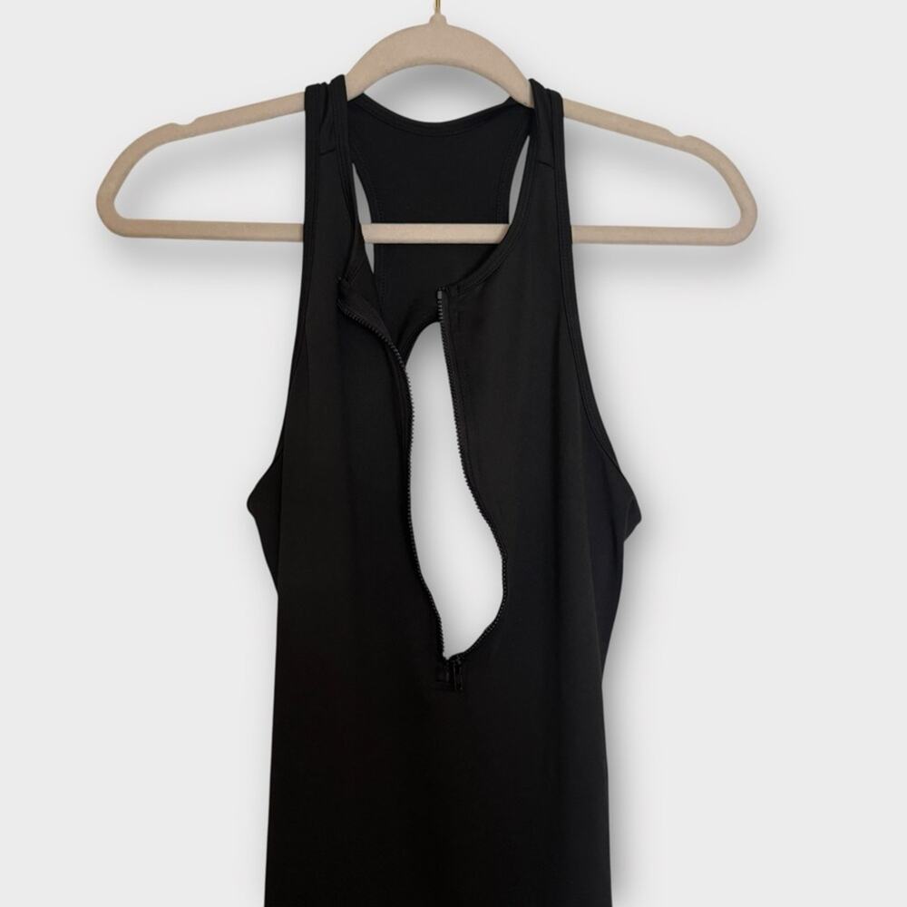 Fashion Nova halter zip up black compression Athlesure  jumpsuit - Picture 4 of 10